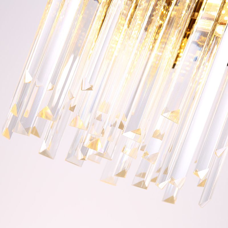 Kristy Modern Crystal Pendant Light, Gold & Chrome