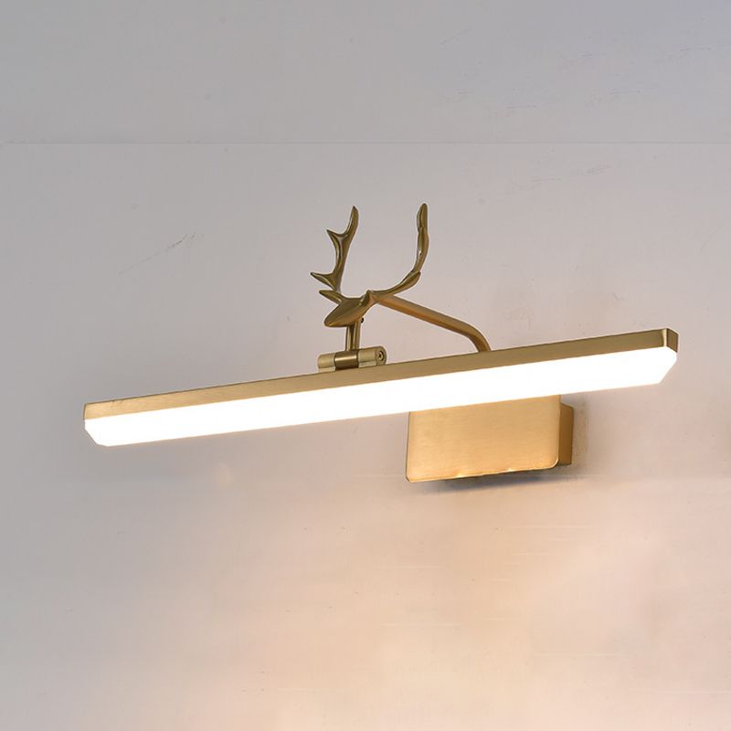 Edge Vintage Antlers Mirror Front Vanity Metal LED Wall Lamp