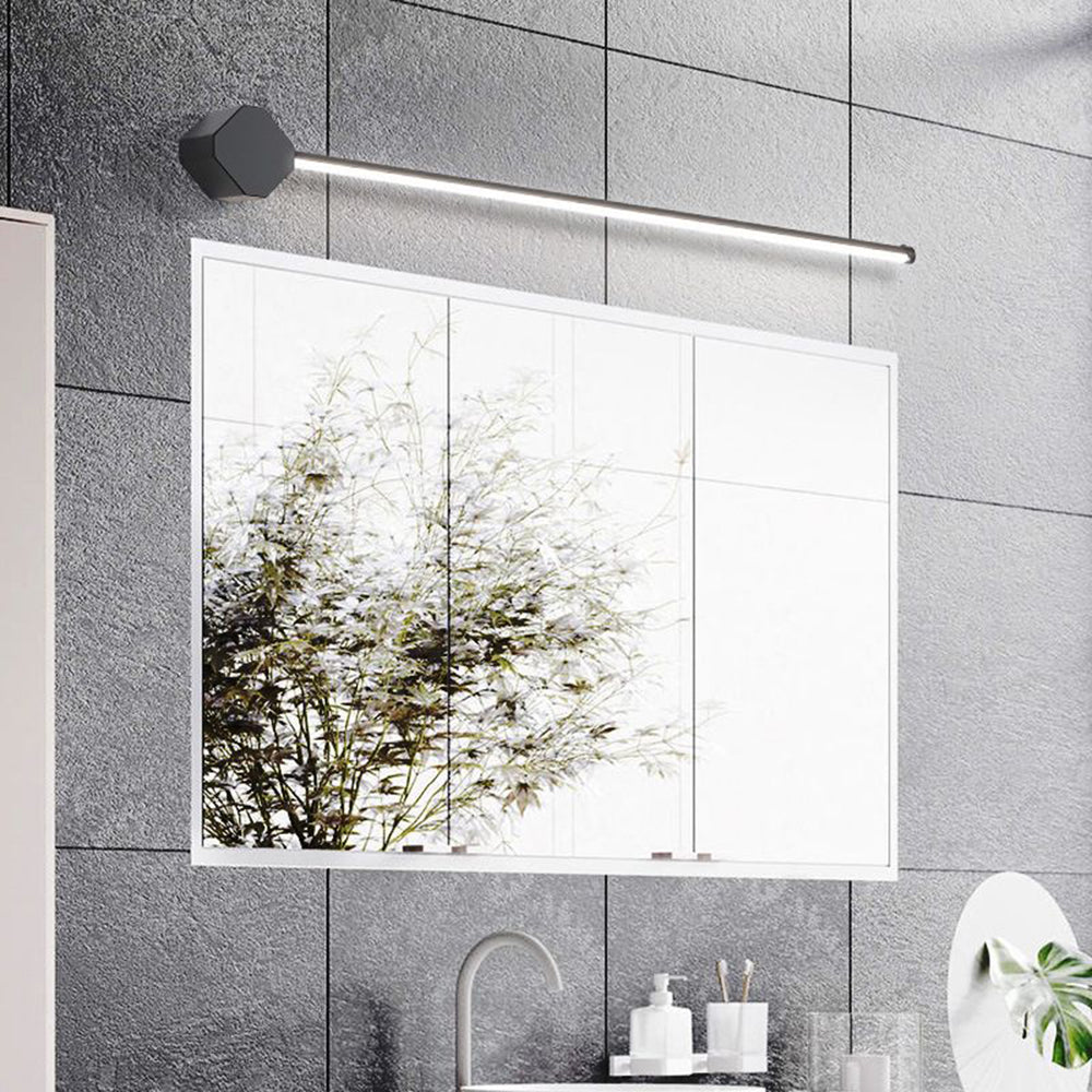 Edge Minimalist Square Linear Metal/Acrylic Wall Lamp, Black/White