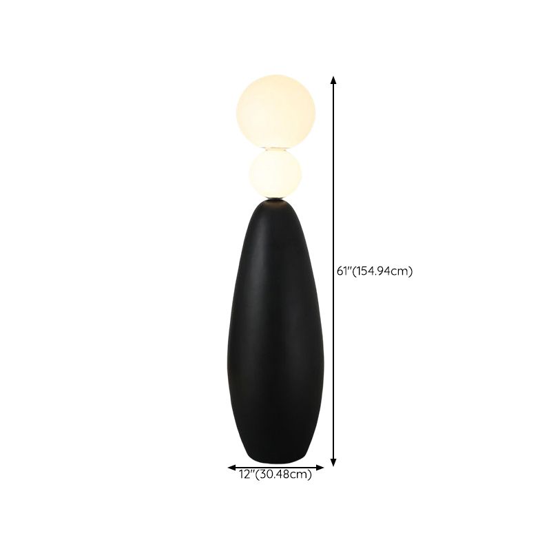 Valentina Modern Ball-shaped Resin Glass Floor Lamp,Black /White