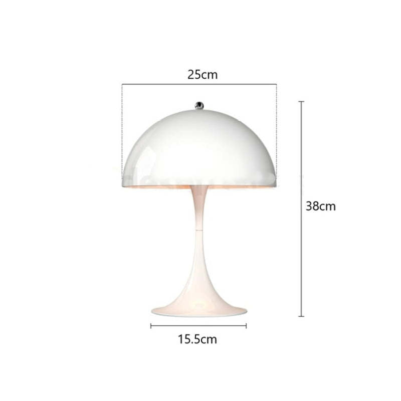 Salgado Minimalist Mushroom Metal Table Lamp, White