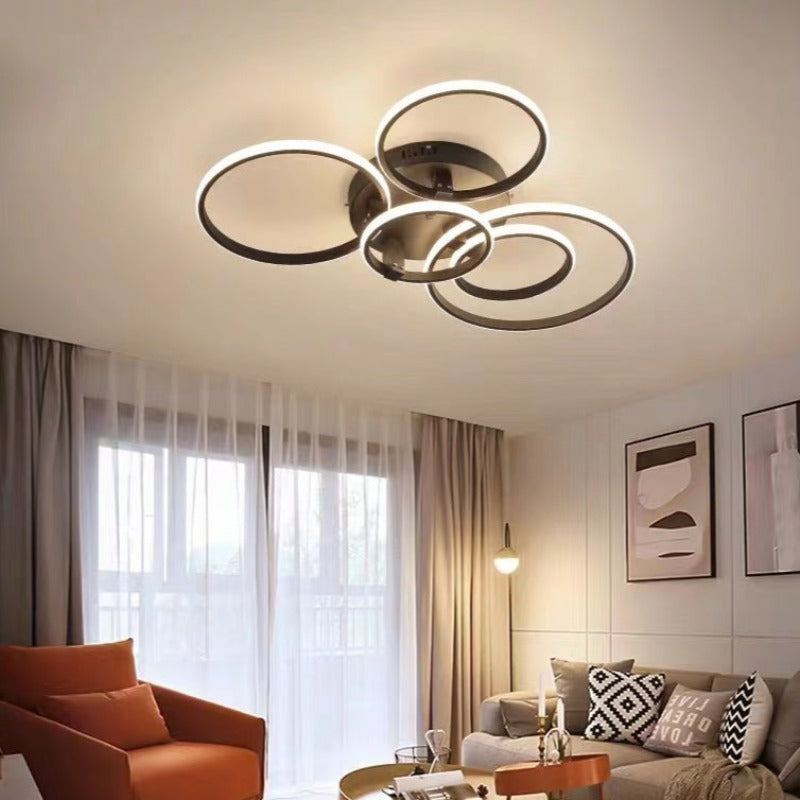 Lacey LED Ceiling Light Circle Ring, Black & White