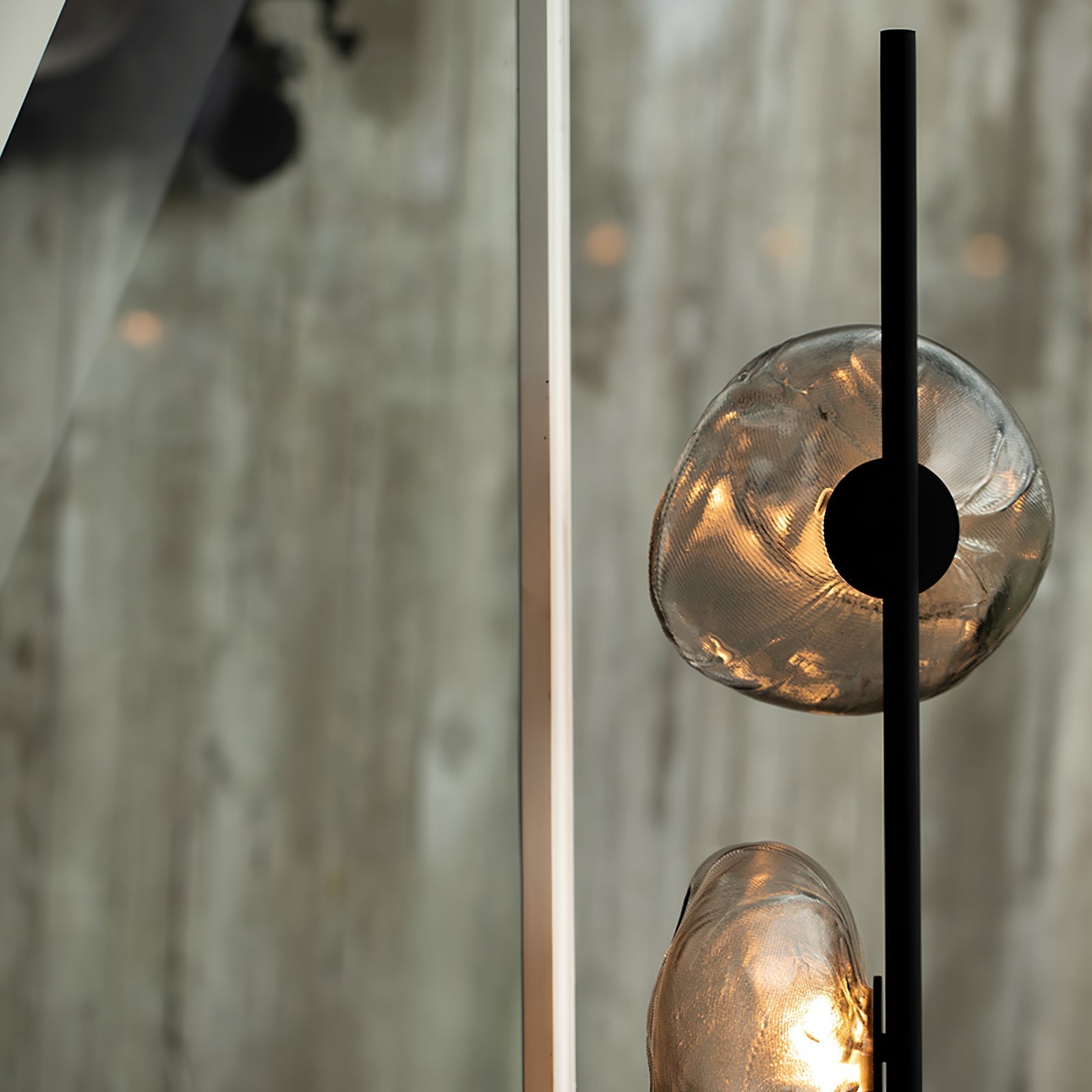 Byres Designer Irregular Metal/Ceramic Table Lamp, Gold/Clear/Gray/Black