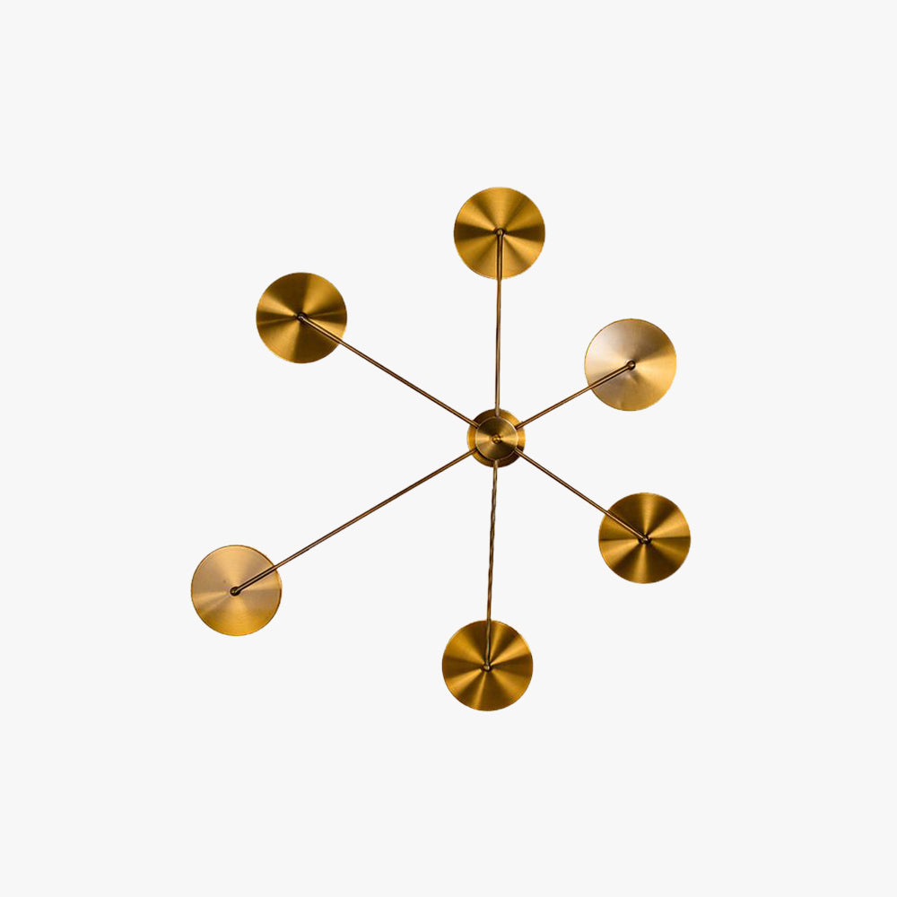 Leigh Modern Round Sputnik Shape Metal Wall Lamp, Gold