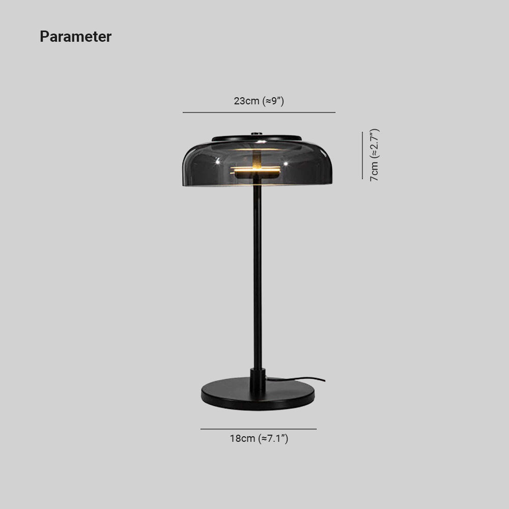 Hailie Modern Umbrella Glass/Metal Table Lamp, Black