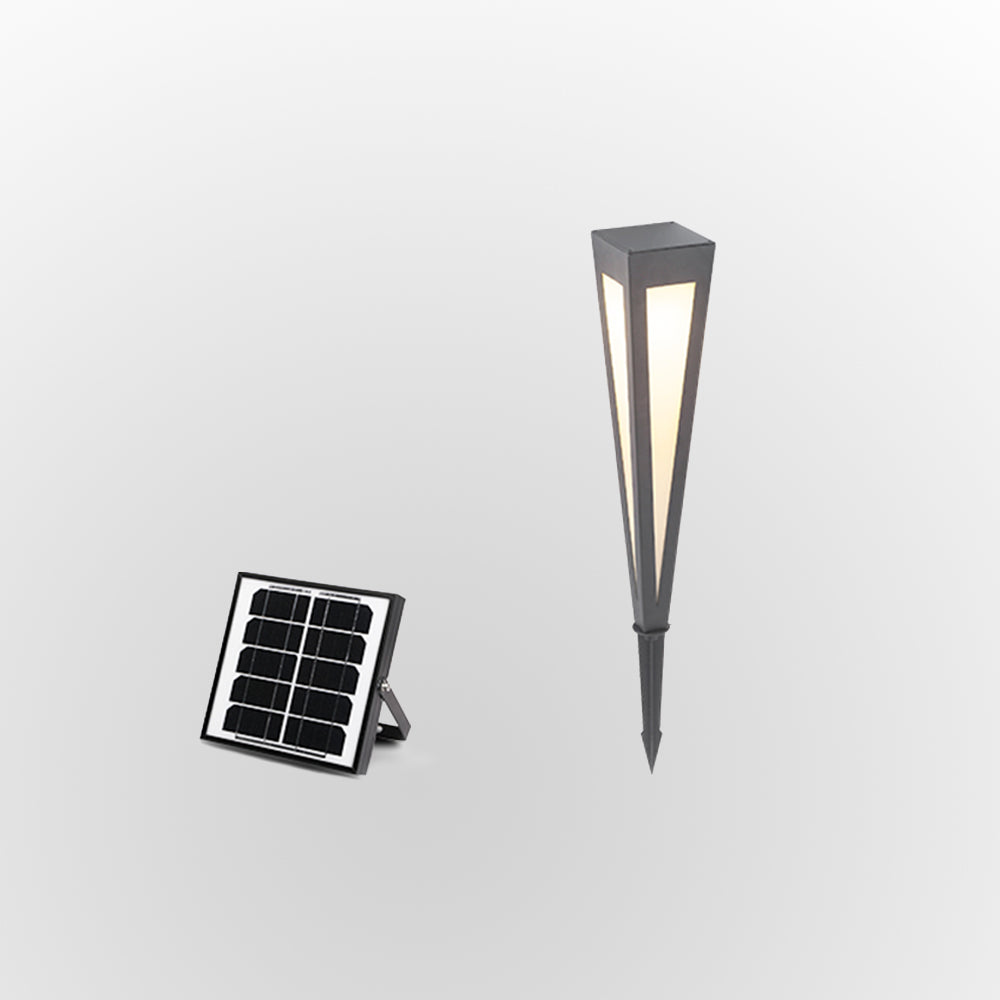 Cole Modern Trigonal Linear Solar Outdoor Path Light, Black