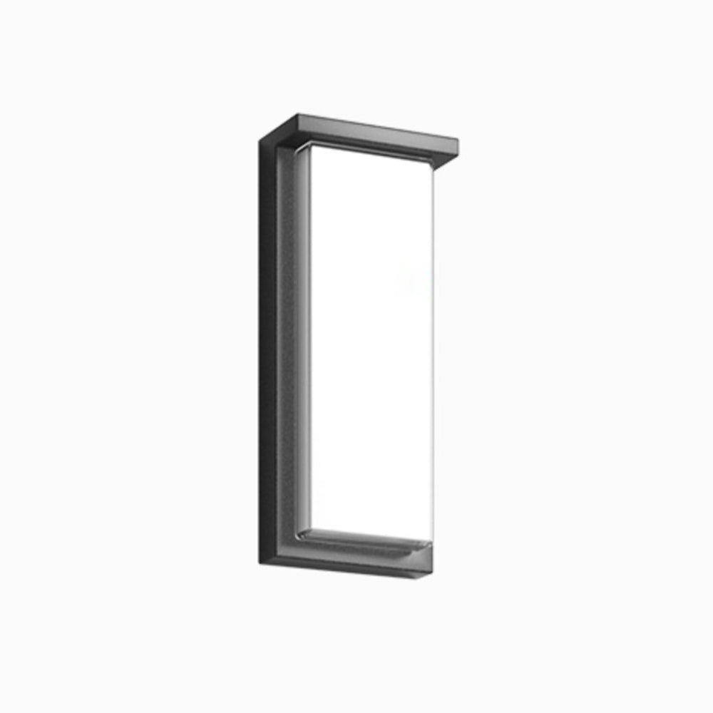 Orr Modern Minimalist Rectangular Metal/Glass Outdoor Wall Lamp, Black