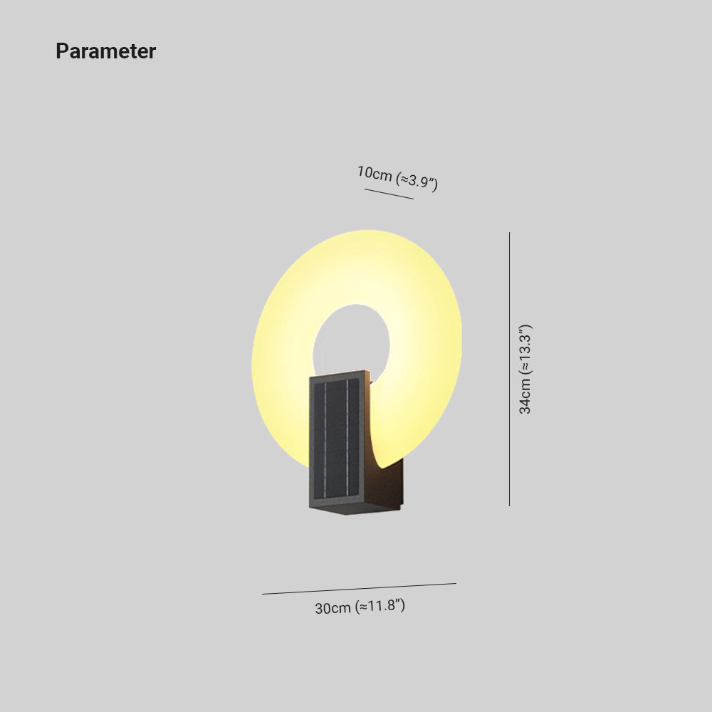 Isaac Modern Metal/Acrylic Solar Waterproof Outdoor Wall Lamp, Black/White