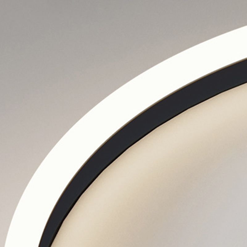 Quinn Modern Round Led Metal Flush Mount Ceiling Light, White/Black
