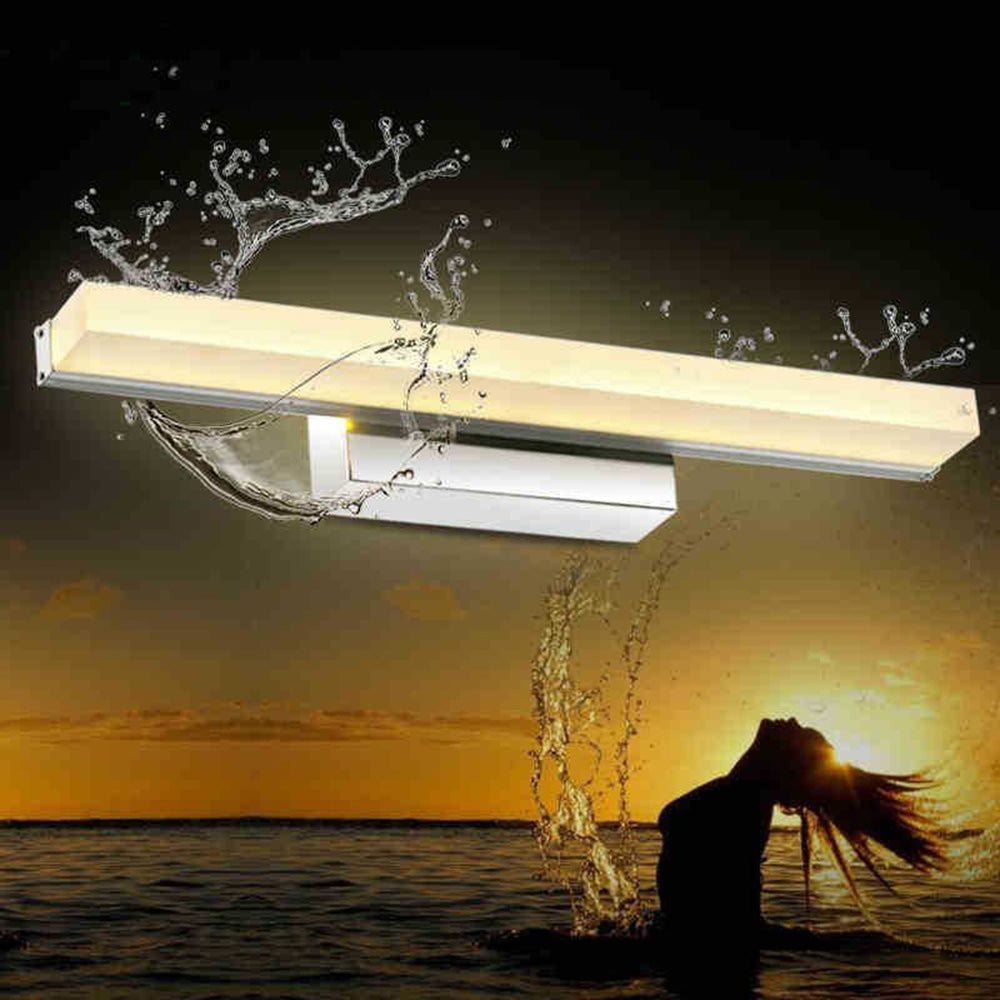 Leigh Modern Rectangular Metal/Arcylic Mirror Front Vanity Wall Lamp, Silver
