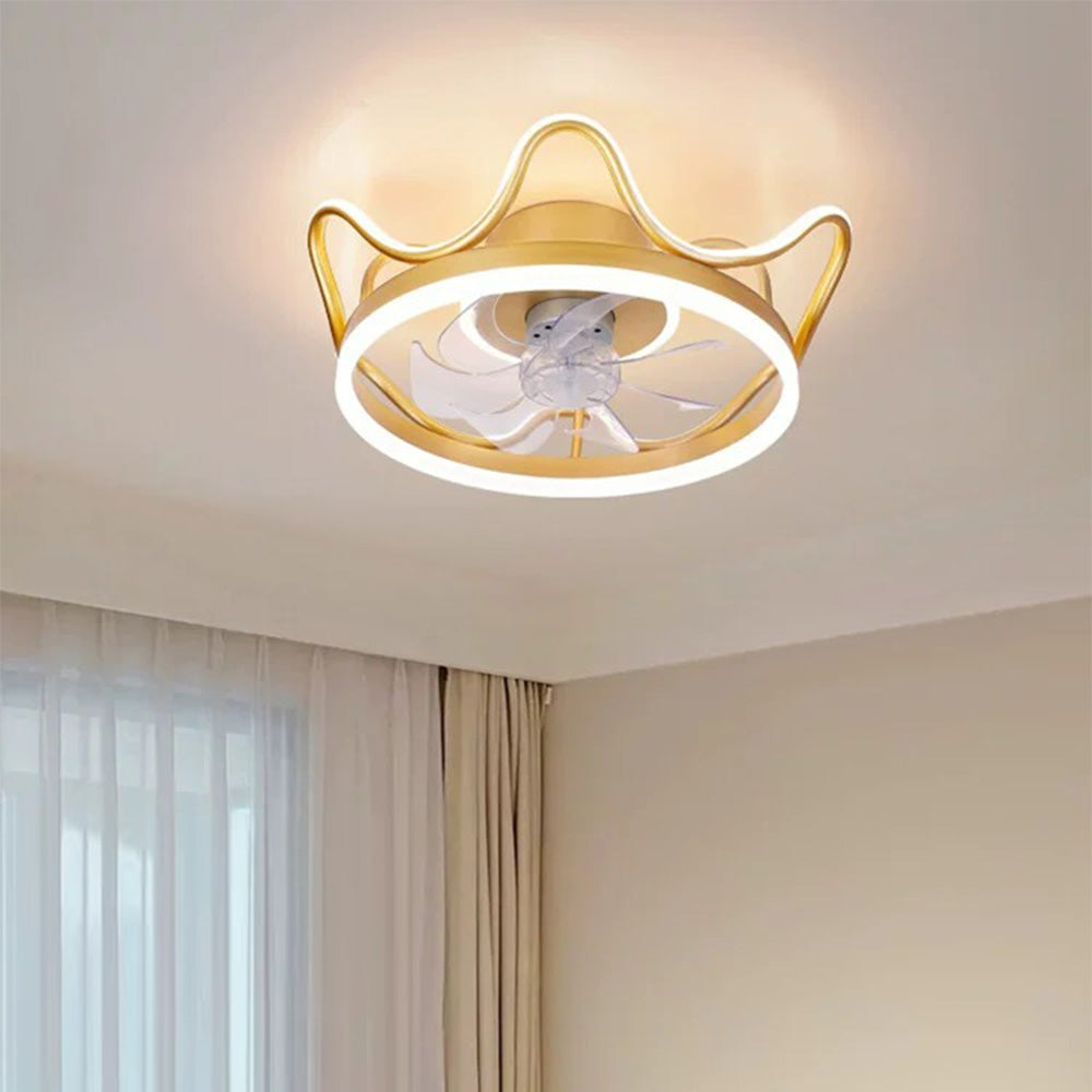 Kelley Crown Flush Mount Ceiling Fan with Light, 19.7''