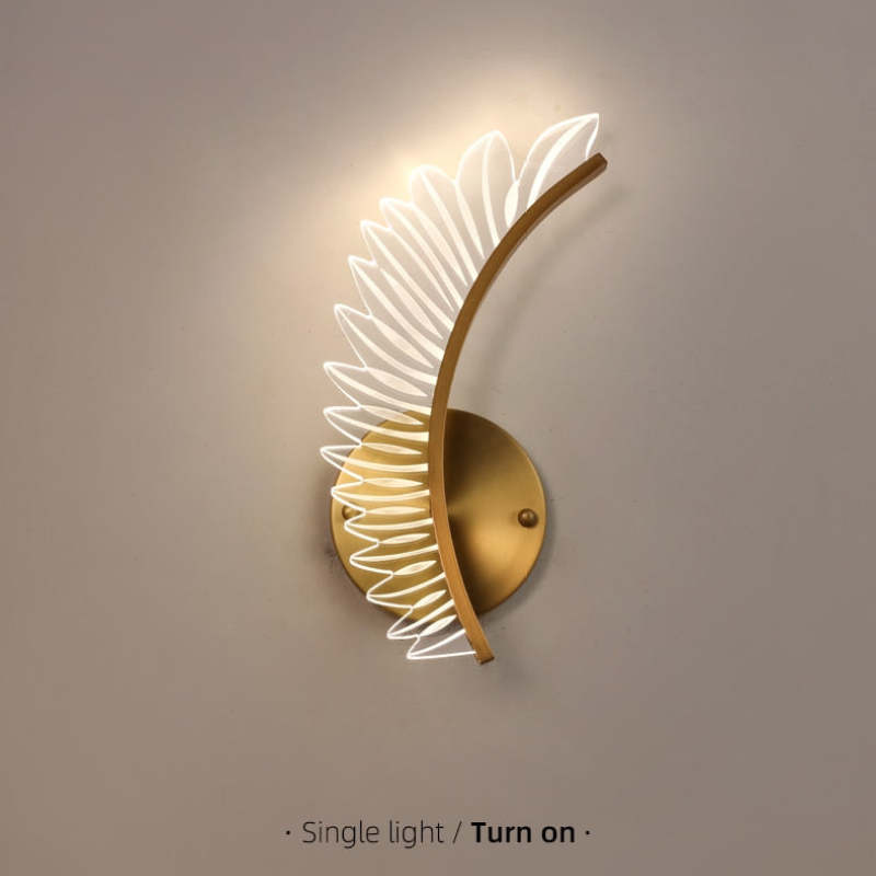 Kristy Modern Crystal Wall Lamp Gold Wings Design Sconce for Bedroom