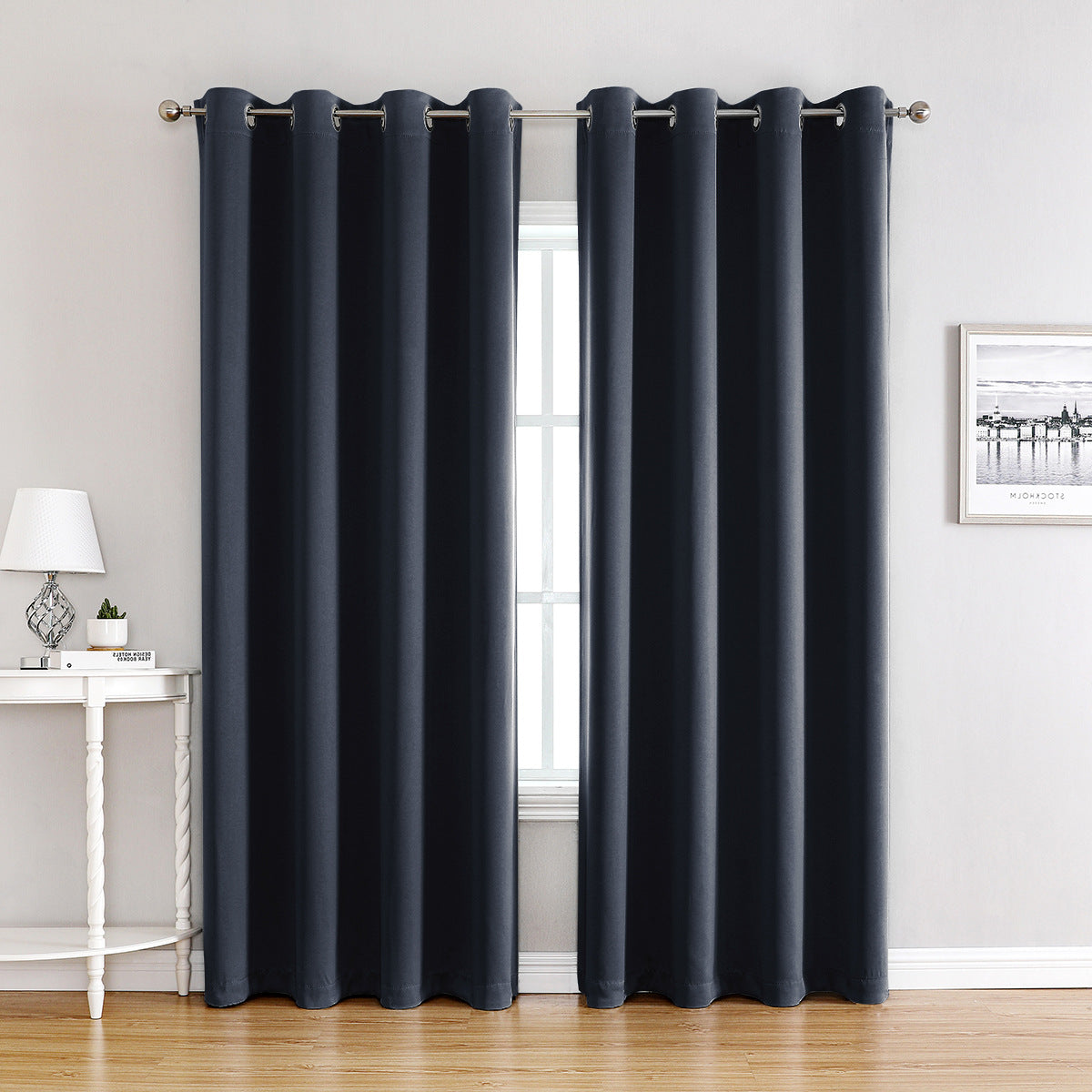 Modern Solid Color Simple Polyester Blackout Curtain