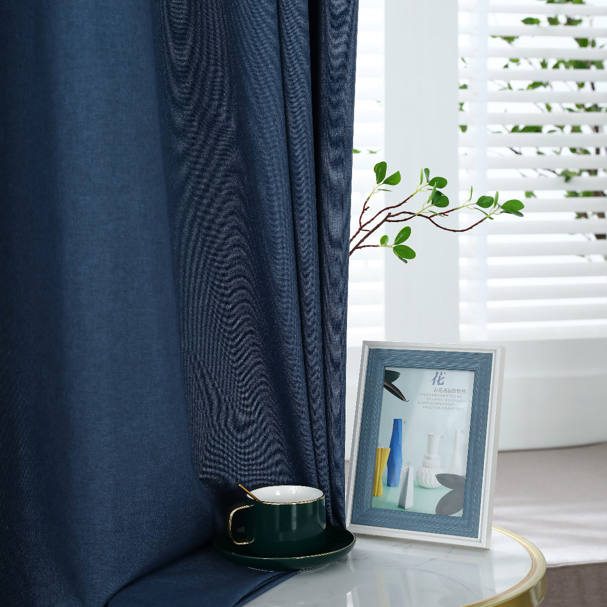 Modern Linen Solid Color Blackout Thermal Insulated Curtains