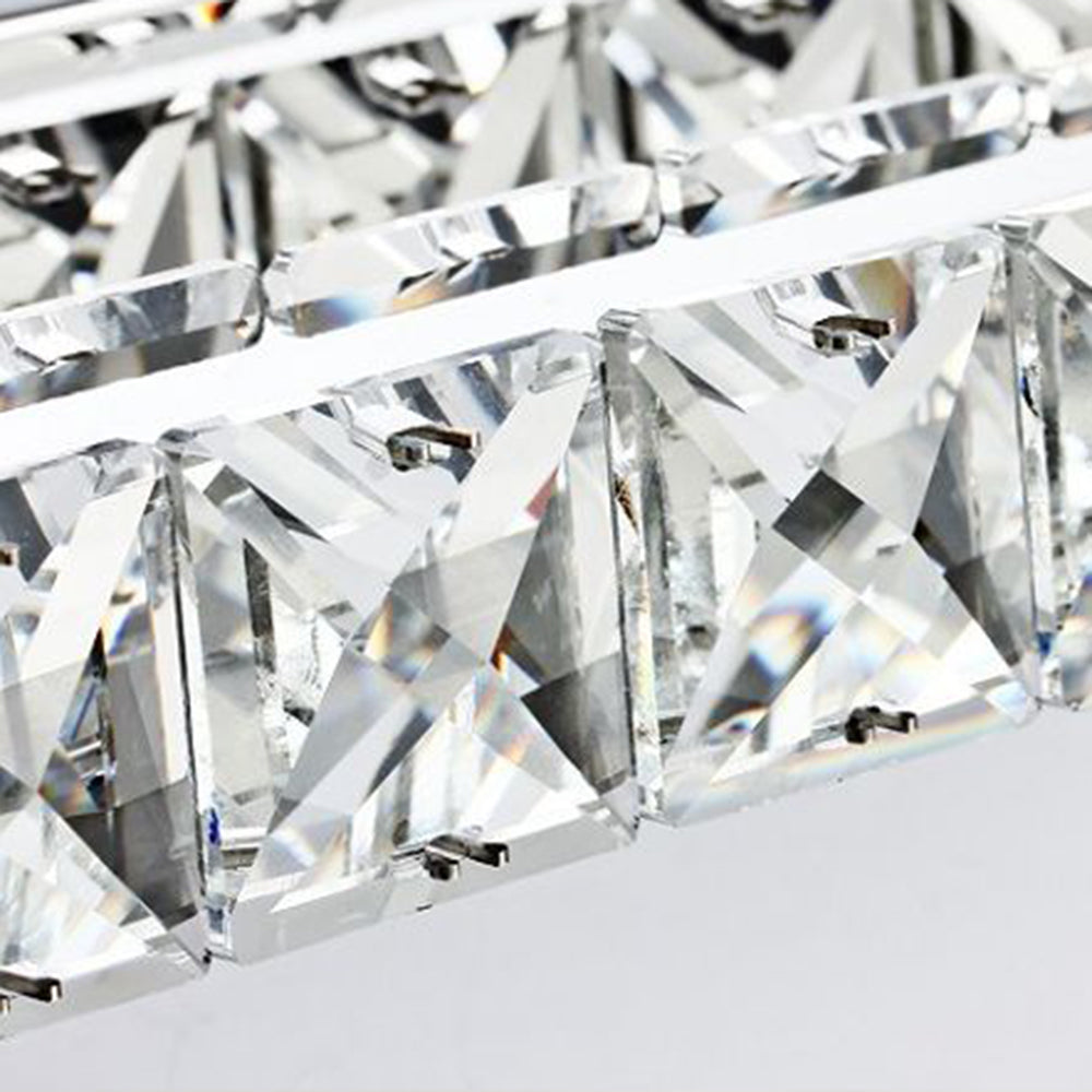 Kristy Luxury Linear Crystal Mirror Front Vanity Wall Lamp, Silver