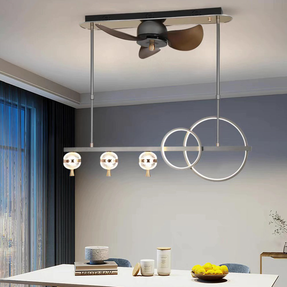 Madina Ceiling Fan with Light, Aluminium & Metal，43''