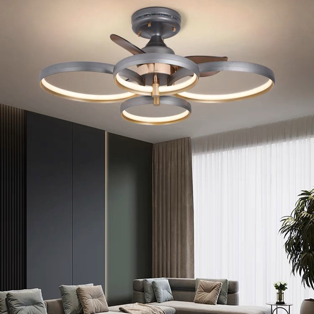 Kelley Ceiling Fan with Light, 2/3/4 Heads, Aluminium & Metal