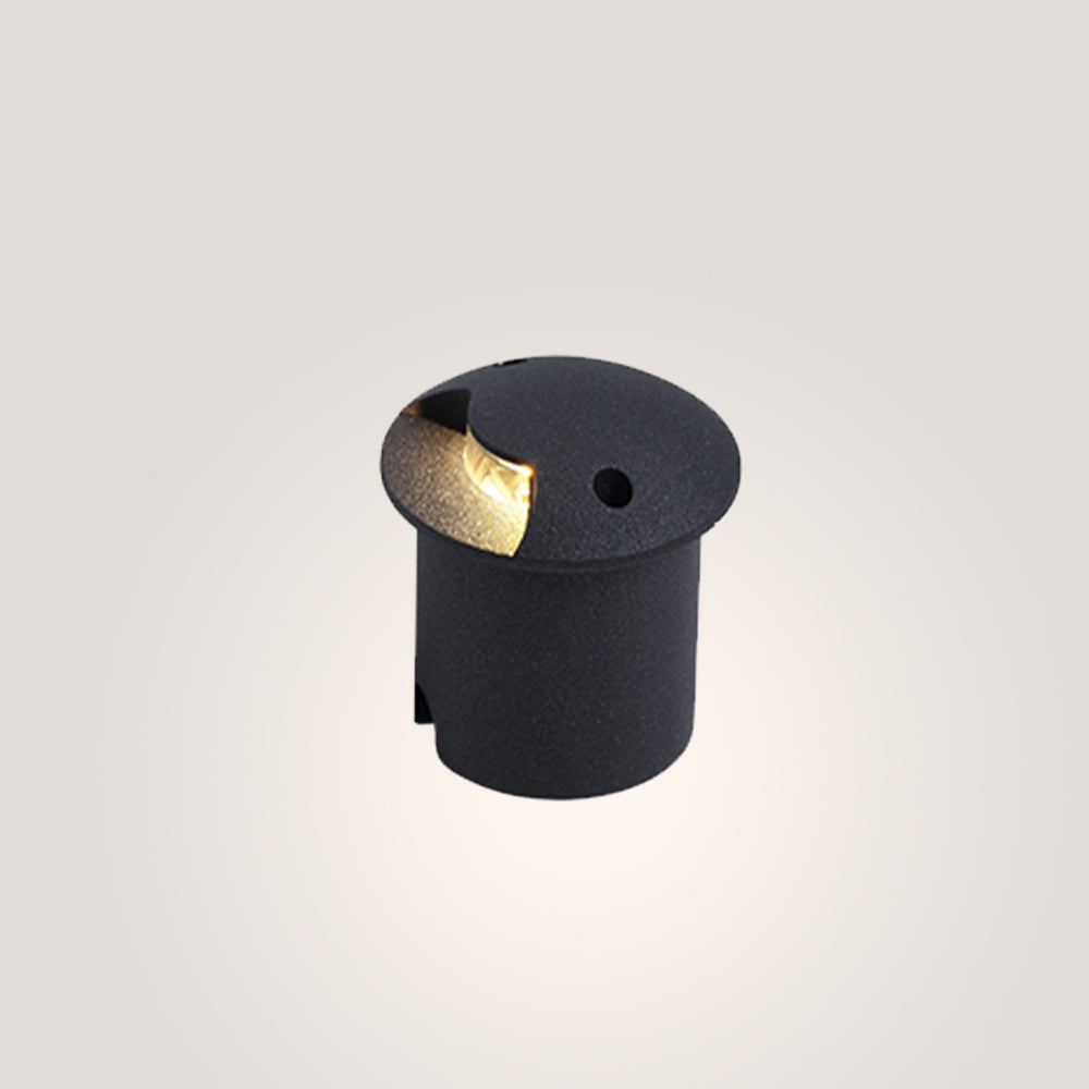 Pena Metal Cylindrical Outdoor Step/Deck Light, Black