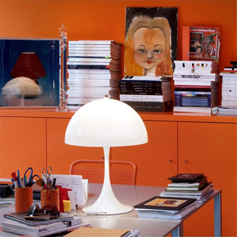 Salgado Minimalist Mushroom Metal Table Lamp, White