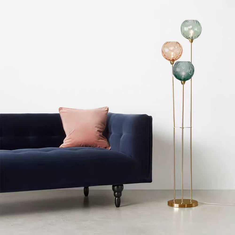 Hailie Designer Bubble Floor Lamp, Metal/Glass