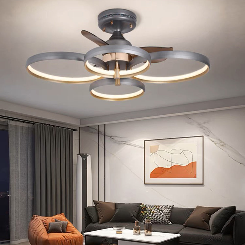 Kelley Ceiling Fan with Light, 2/3/4 Heads, Aluminium & Metal