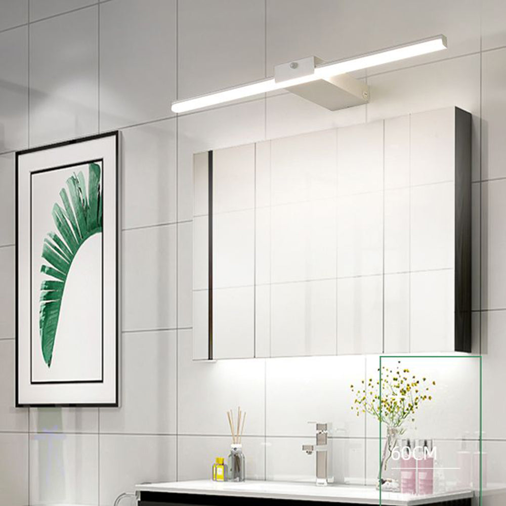 Edge Minimalist Linear Metal Wall Lamp, Black/White, Bathroom