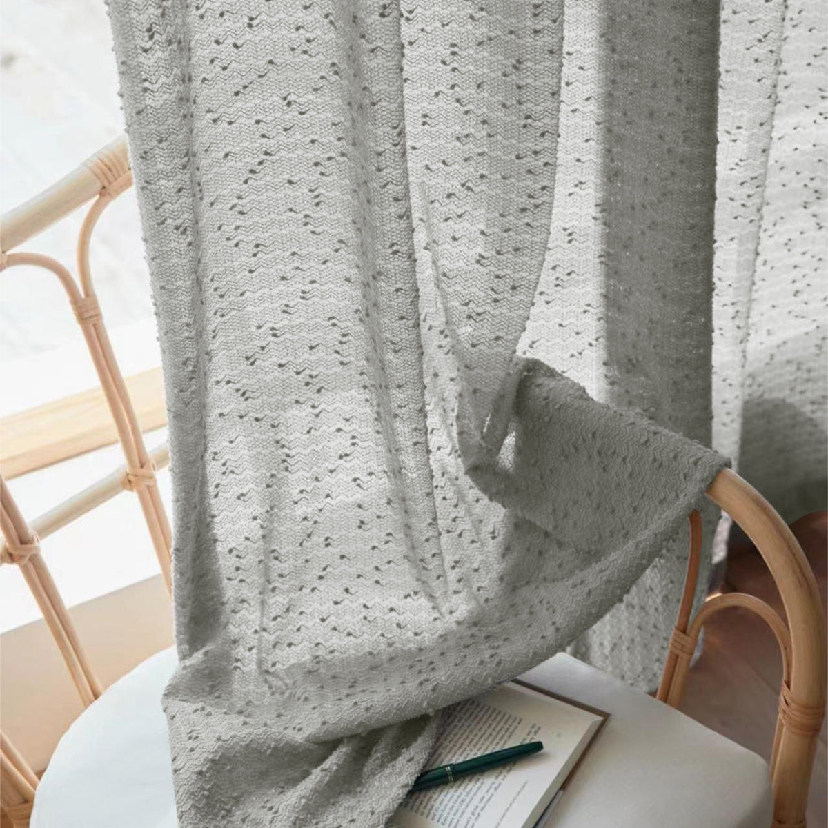 French Luxury Romantic Dream Curtain, White/Grey/Beige/Green