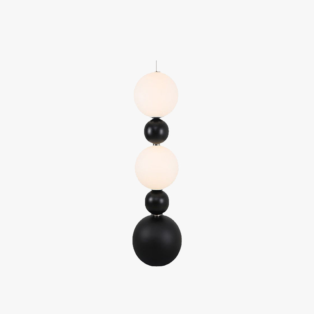 Valentina Modern Ball-shaped Resin Glass Floor Lamp,Black /White