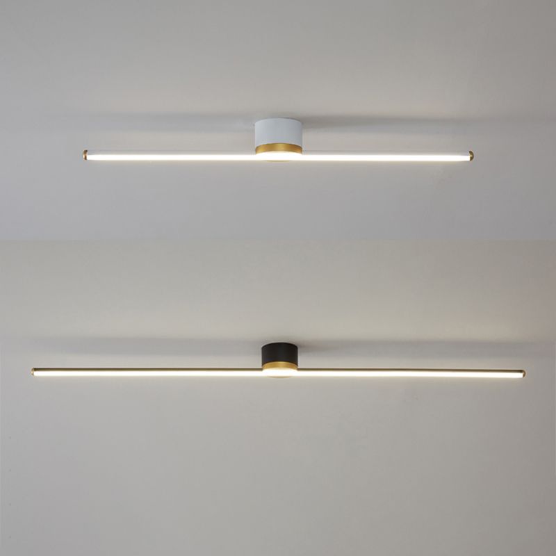 Edge Linear Flush Mount Ceiling Light, Black/White