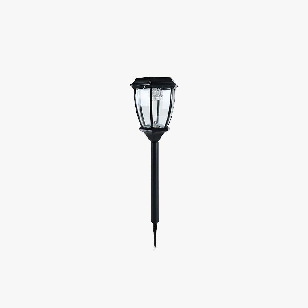 Pena Vintage Lantern Solar Outdoor Path Light, Black/Bronze