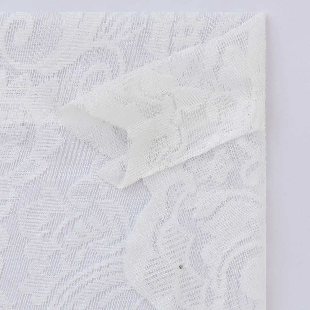 French White Lace Pearl Translucent Sheer Curtain