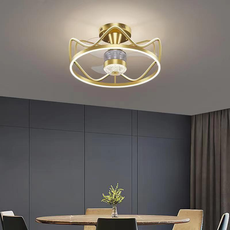 Kelley Gold & Black Flush Mount Ceiling Fan with Light, 25.5''