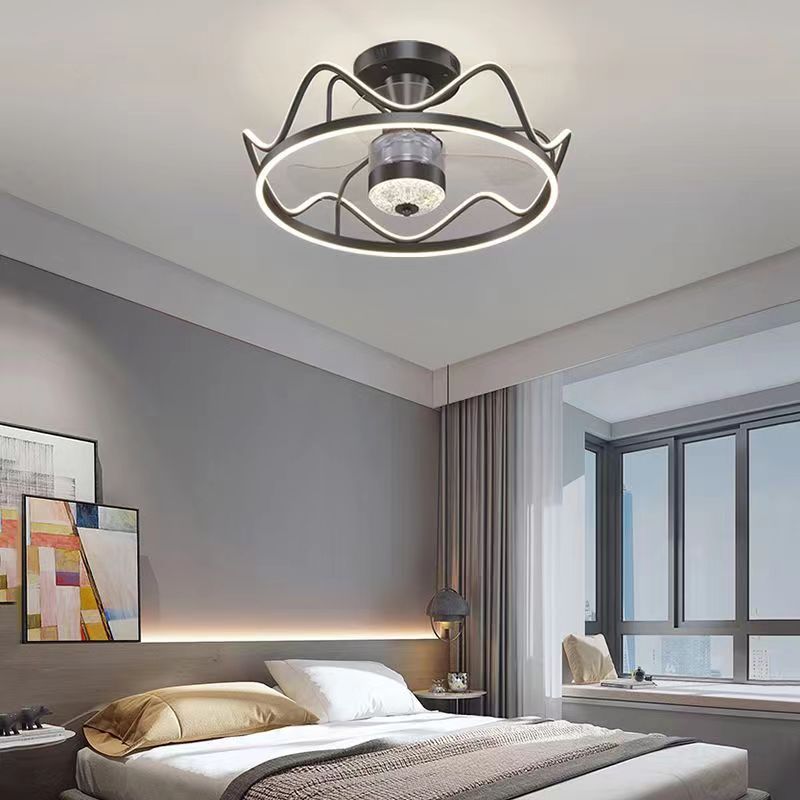 Kelley Gold & Black Flush Mount Ceiling Fan with Light, 25.5''