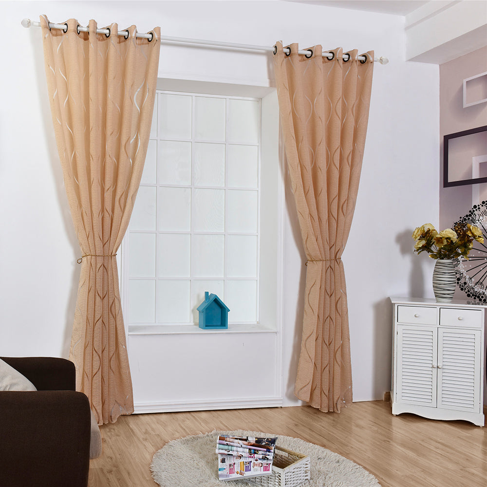 Modern Wave Pattern Bubble Translucent Sheer Curtain