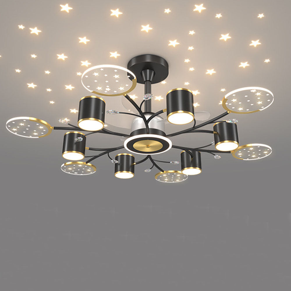 Madina Ceiling Fan with Light, 6/8/10/12 Heads, 39.3''