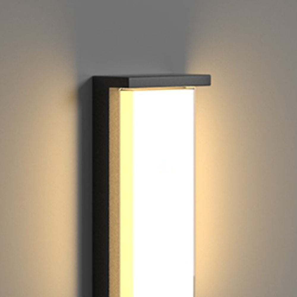 Orr Modern Minimalist Rectangular Metal/Glass Outdoor Wall Lamp, Black