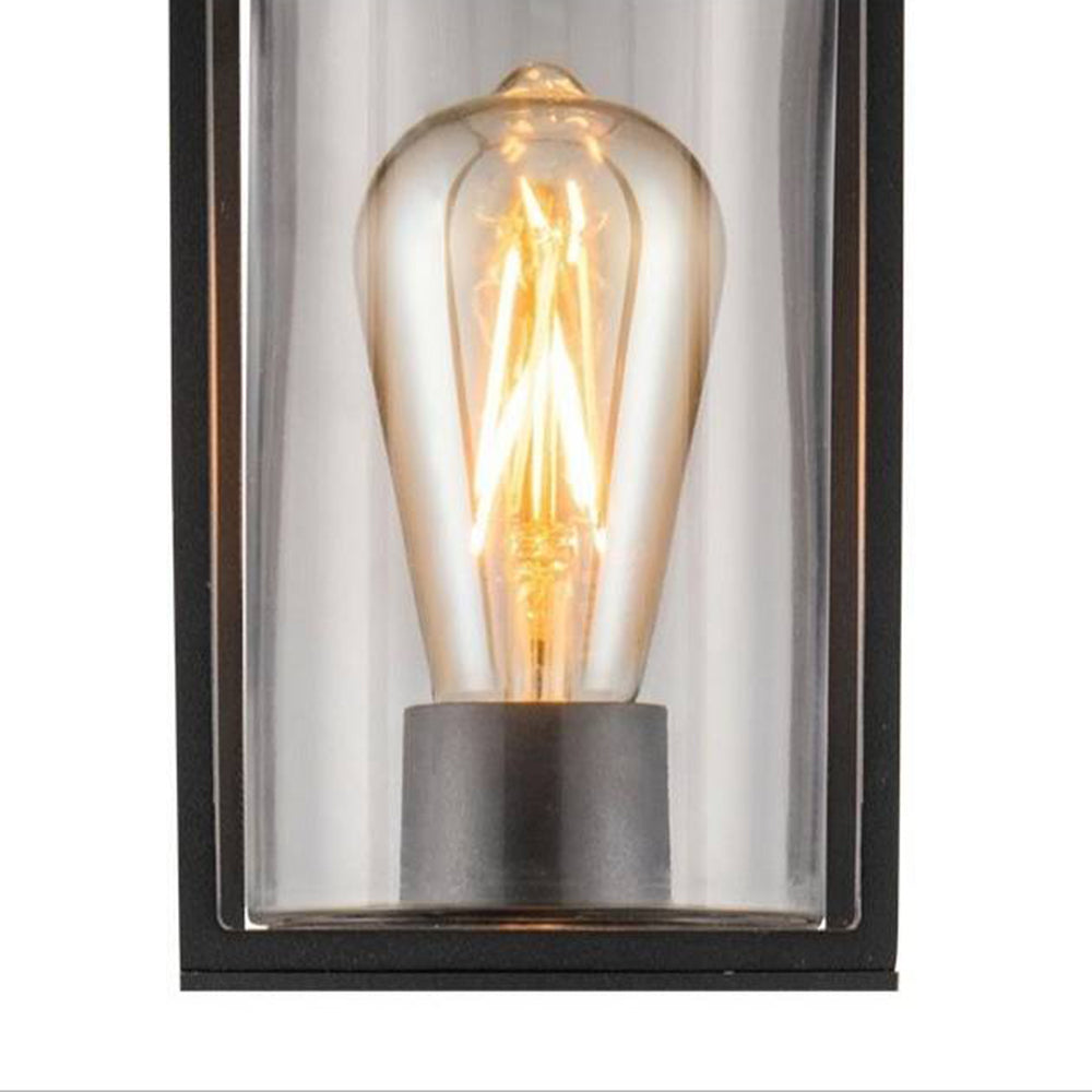 Pena Modern Metal Columnar Outdoor Path Light, Black