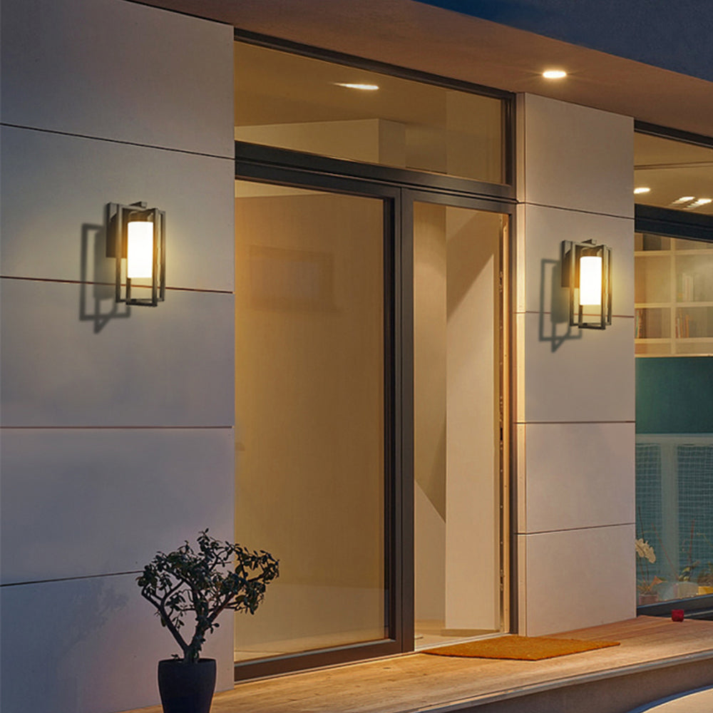Orr Designer Rectangular Metal Outdoor Wall Lamp, Black