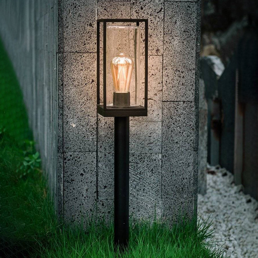Pena Modern Metal Columnar Outdoor Path Light, Black