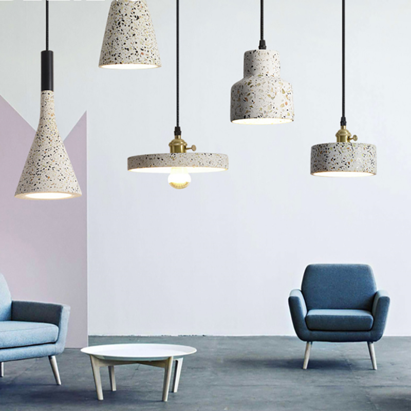 Zaid Modern Metal/Stone Pendant Light, 5 Style