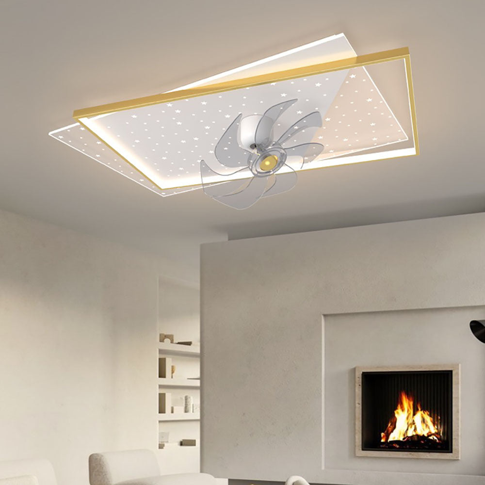 Kelley Flush Mount Ceiling Fan with Light, 4 Style, 19.7''/35.4''