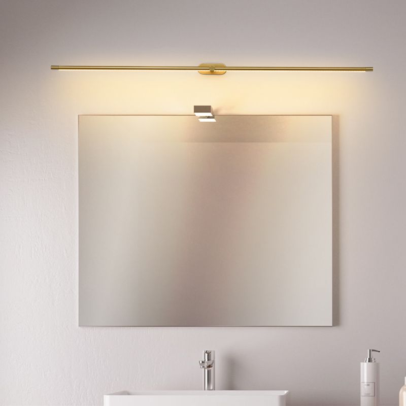 Leigh Minimalist Linear Metal/Acrylic Wall Lamp, White/Black/Gold