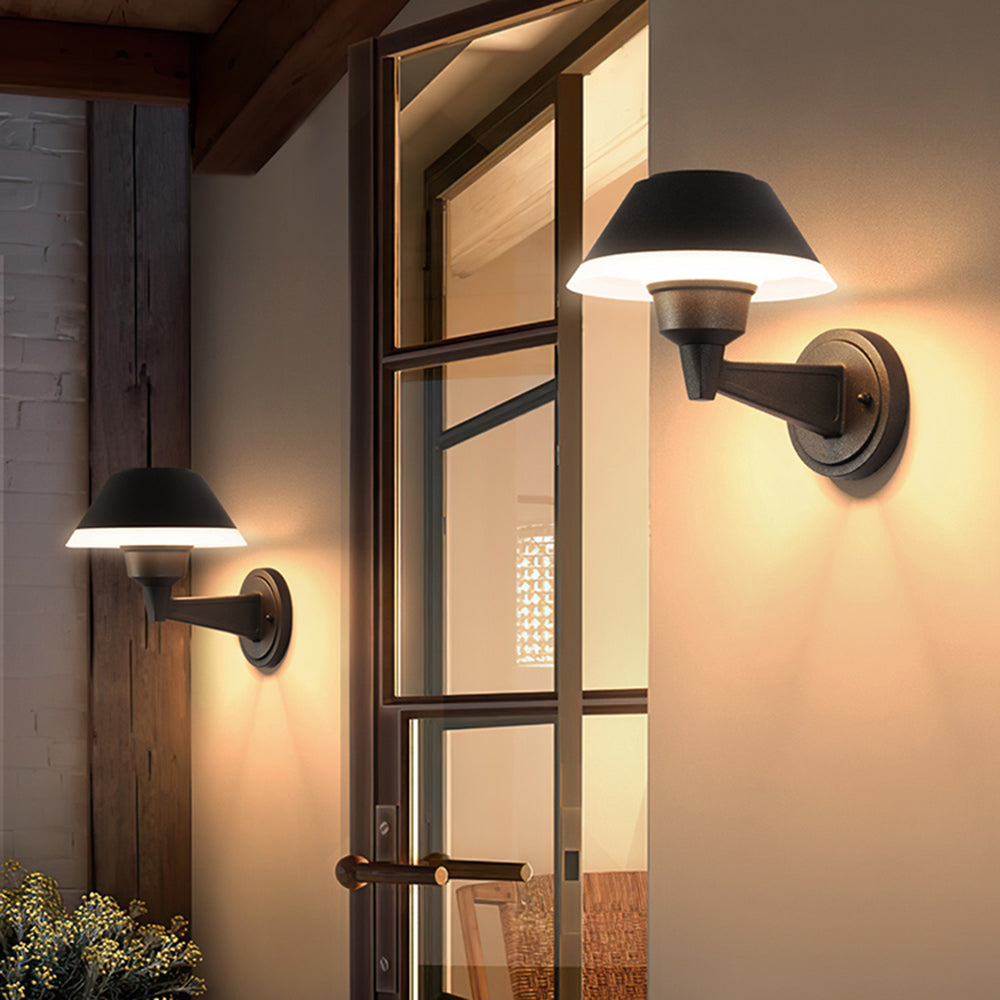 Carins Modern Bowl Metal/Acrylic Outdoor Waterproof Wall Lamp, Black