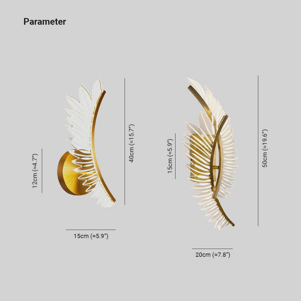Kristy Modern Crystal Wall Lamp Gold Wings Design Sconce for Bedroom