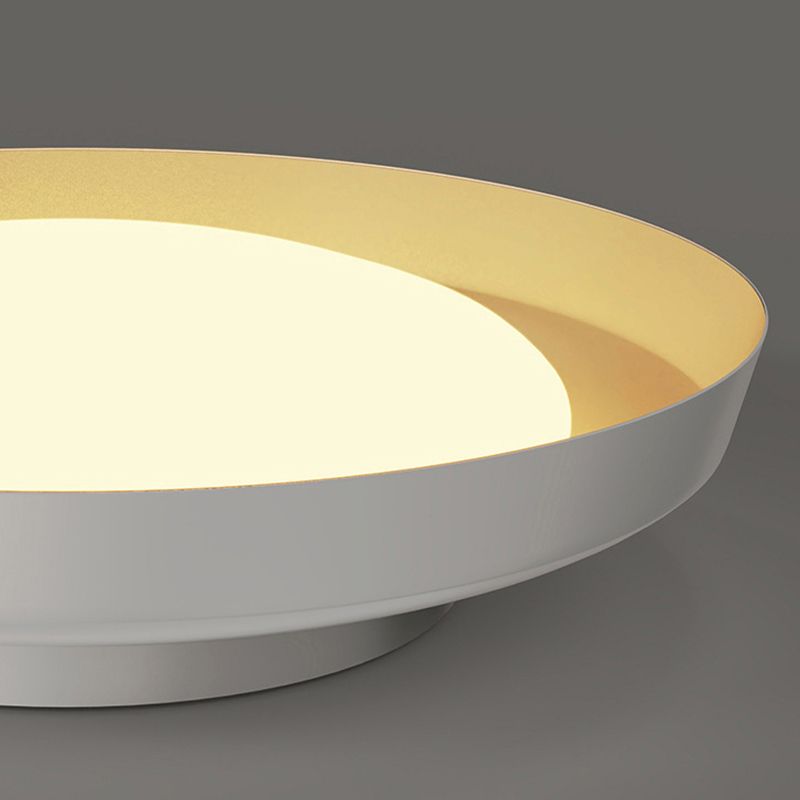 Carins Flush Mount Ceiling Light Round Retro, Metal/Acrylic, White/Black, Bedroom