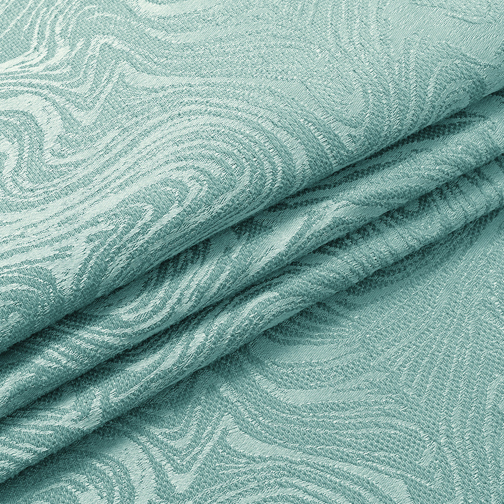 Modern Blackout Curtains Waves Textured, Gray/Blue/Green, Living Room