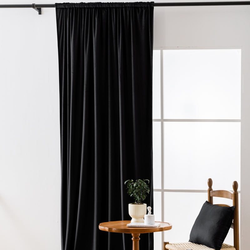 Modern Solid Blackout Flannel 63/84/95 Inches Long Curtains, 5 Colors