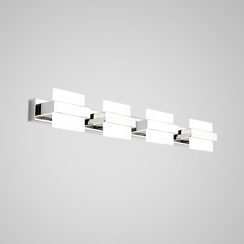 Leigh Modern Square Metal/Acrylic Wall Lamp, Silver, Bathroom
