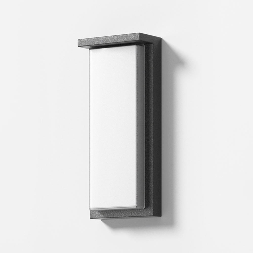 Orr Modern Minimalist Rectangular Metal/Glass Outdoor Wall Lamp, Black