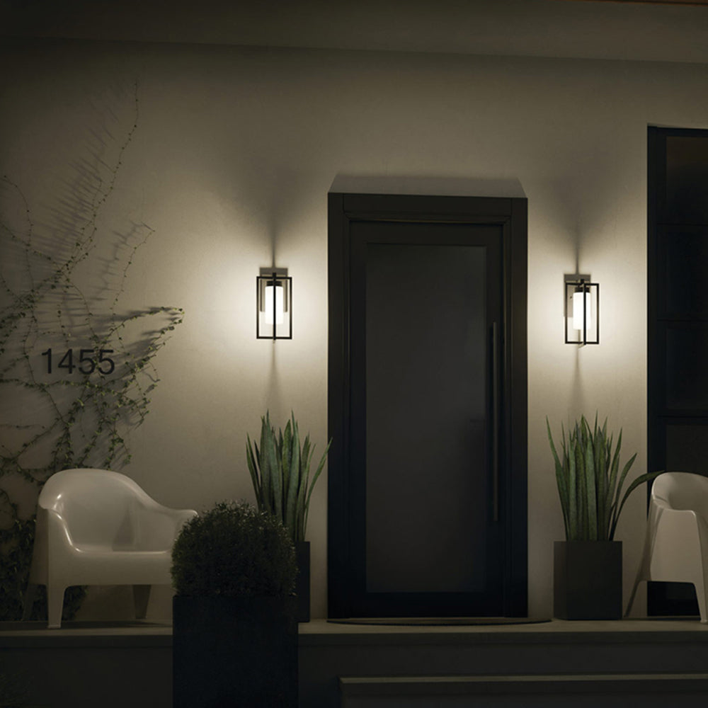 Orr Designer Rectangular Metal Outdoor Wall Lamp, Black
